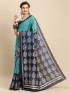 Saree Mall Women's Bhagalpuri  Blue Printed Designer Saree With Blouse Piece-21WOM21905