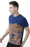 Huetrap Blue Mens Short Sleeve Graphic Printed Tshirt-HT17MKGRALNY00679