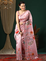 Saree Mall Women's Art  Pink Printed Designer Saree With Blouse Piece-22KAVI2201