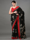 Saree Mall Women's Bhagalpuri  Black Printed Designer Saree With Blouse Piece-22WOM22901