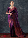 Saree Mall Women's  Blend Purple Woven Design Designer Saree With Blouse Piece-23PAKHI2302