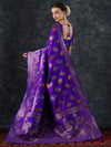 Saree Mall Women's  Blend Purple Woven Design Designer Saree With Blouse Piece-23PAKHI2312