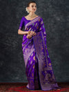 Saree Mall Women's  Blend Purple Woven Design Designer Saree With Blouse Piece-23PAKHI2312