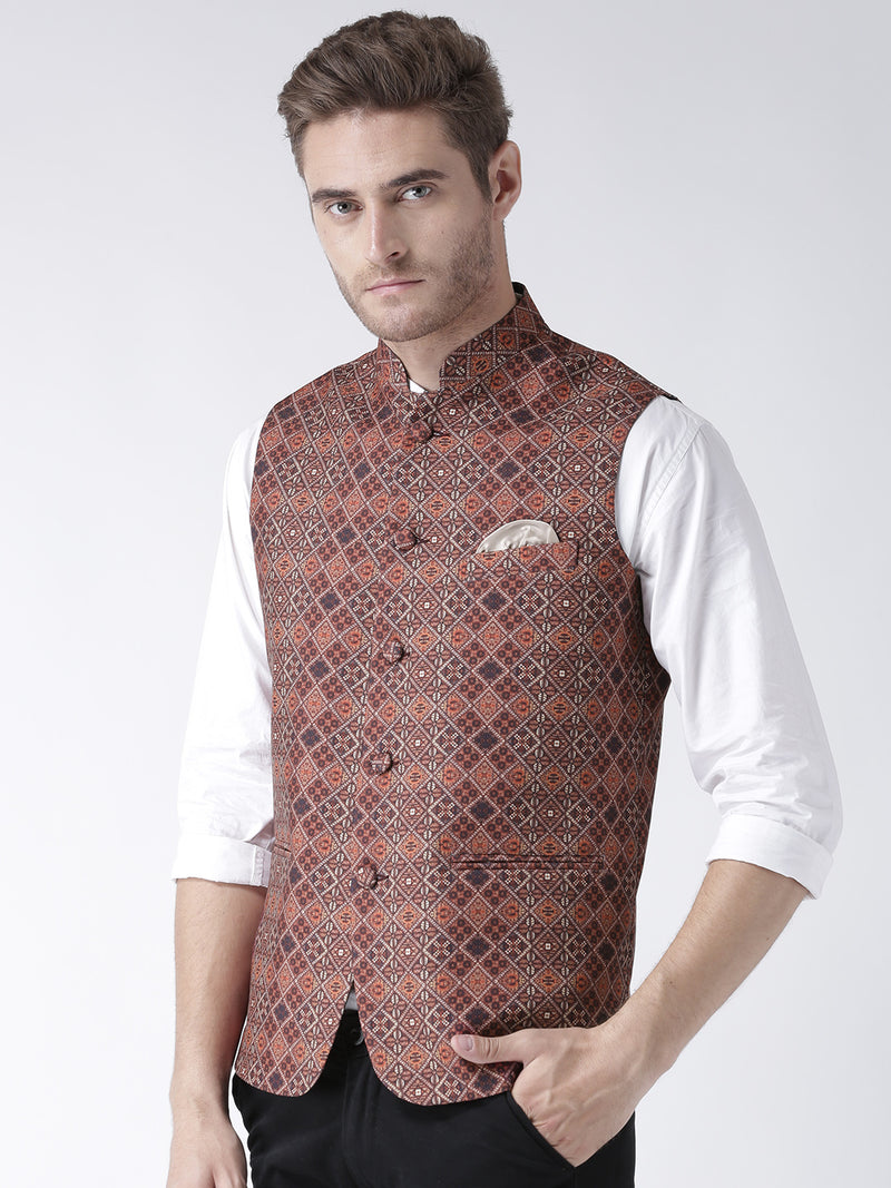 Hangup Men Standard Printed Men's Indian Wear-24APrintedNehru