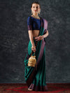 Saree Mall Women's  Blend Teal Blue Woven Design Designer Saree With Blouse Piece-24PAKHI2411