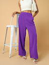 Women Solid Purple Trouser-2572-Purple