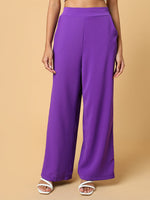 Women Solid Purple Trouser-2572-Purple