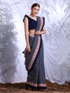 Saree Mall Women's Bhagalpuri  Navy Blue Printed Designer Saree With Blouse Piece-25WOM25910