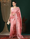 Saree Mall Women's Art  Peach Embroidered Designer Saree With Blouse Piece-26KAVI2602