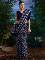 Saree Mall Women's Bhagalpuri  Navy Blue Printed Designer Saree With Blouse Piece-26WOM26903