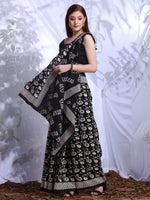 Saree Mall Women's Bhagalpuri  Black Printed Designer Saree With Blouse Piece-27WOM27901