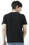 Huetrap Black Mens Short Sleeve Graphic Printed Tshirt-HT17MKGRABLK01021