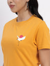 Flamingo Print yellow regular t-shirt-SIRT0012324