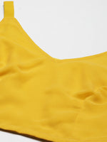 Shrug with crop top and skirt in Yellow