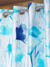 Home Sizzler 2 Pieces Abstract Garden Eyelet Polyester Long Door Curtains - 9 Feet, Blue-HS2PC001693LD