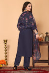 Avanshee Women's Latest Embroidred Cotton Kurta, Pant With Dupatta-ES-7510-Blue