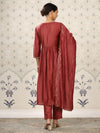 Avanshee Women's Latest Solid Cotton Silk Kurta, Pant With Dupatta-ES-7521-Rust