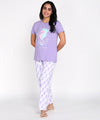 Delightful Women's Pajama Set with Sea Horse Print-Cotton Jersey