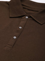 Dillinger Brown Solid Regular Snap Polo T-shirt