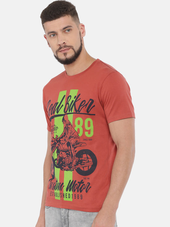 Arise Mens Short Sleeve Graphic Printed Tshirt-AR122RED