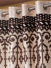 Home Sizzler 2 Pieces Leafy Elegance Panel Eyelet Polyester Door Curtains - 7 Feet, Brown-HS2PC001732DR