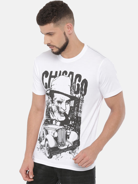 Arise Mens Short Sleeve Graphic Printed Tshirt-AR120WHITE