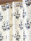 Home Sizzler 2 Pieces Bloom Burst Eyelet Polyester Door Opaque Curtains - 7 Feet, Grey-HS2PC001717DR