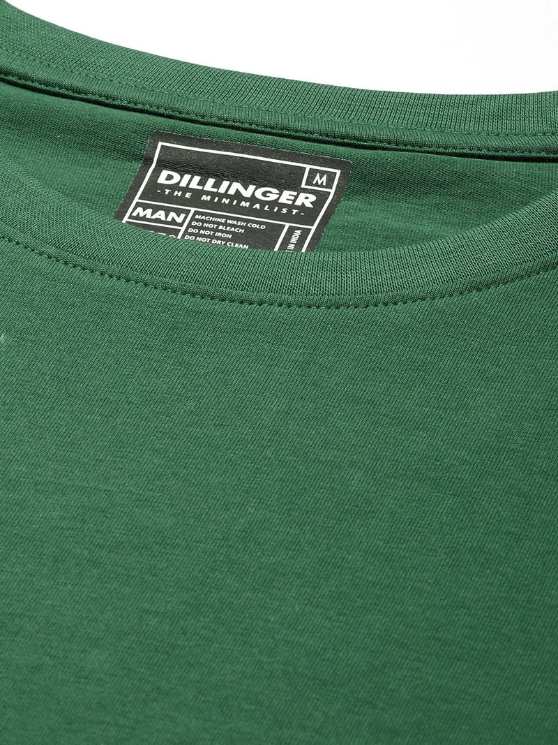 Dillinger Men's Dark Green Plain T-Shirt