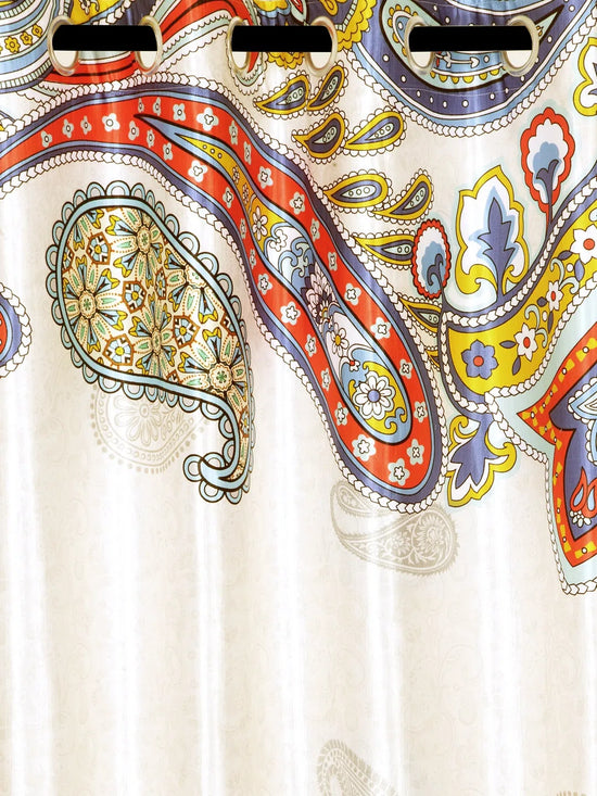 Home Sizzler 2 Piece Digital Print Ethnic Motifs Eyelet Polyester Door Curtains