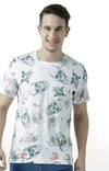 Huetrap White Mens Short Sleeve Graphic Printed Tshirt-HT17MKGRAWHT01052