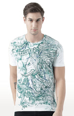 Huetrap White Mens Short Sleeve Graphic Printed Tshirt-HT17MKGRAOFW01064