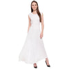 Aawari Rayon Plain Gown For Girls and Women White-AM086-White