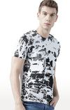 Huetrap White Mens Short Sleeve Graphic Printed Tshirt-HT17MKGRAWHT00577