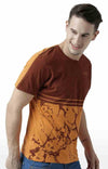 Huetrap Orange Mens Short Sleeve Graphic Printed Tshirt-HT17MKGRABZO01045