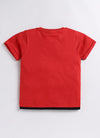 Mimino Boys Abstract Pure Cotton T Shirt (Red, Pack of 1)
