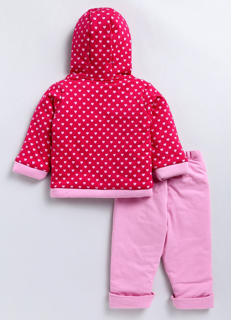 Mimino Baby Girls Casual Jacket Sweatpant (Red)
