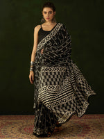 Saree Mall Women's Bhagalpuri  Black Printed Designer Saree With Blouse Piece-31WOM31910