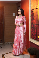 Avanshee Women's Latest Floral Printed Satin Saree With Unstiched Blouse-AVN-7055-PINK