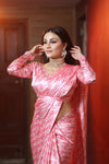 Avanshee Women's Latest Floral Printed Satin Saree With Unstiched Blouse-AVN-7055-PINK