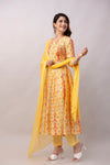 Women Chanderi Three Piece Suit Set-ETPS Yellow Ethnic