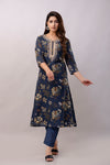 Women Chanderi Three Piece Suit Set-ETPS A-line