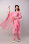 Women Chanderi Three Piece Suit Set-ETPS Baby Pink