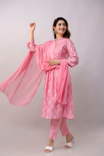 Women Chanderi Three Piece Suit Set-ETPS Baby Pink