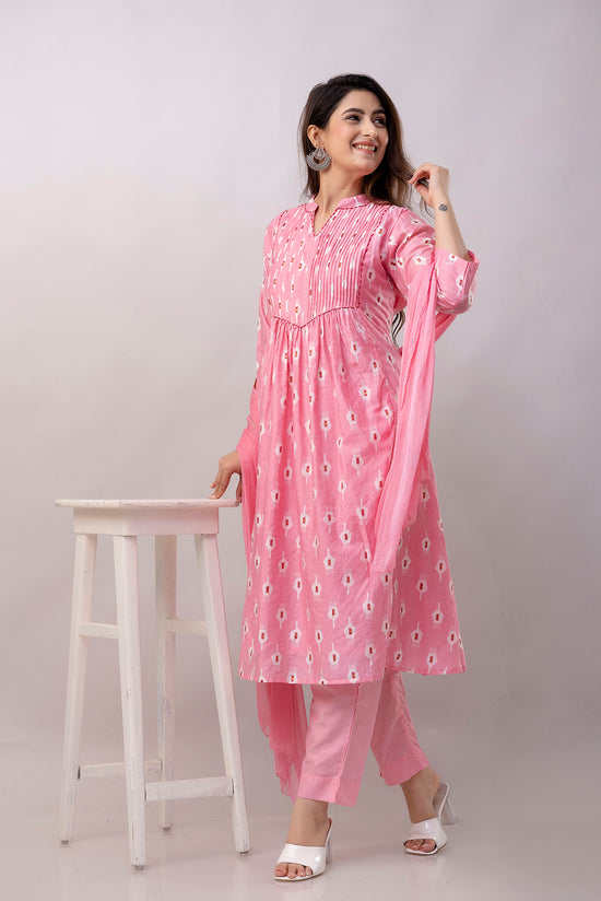 Women Chanderi Three Piece Suit Set-ETPS Baby Pink