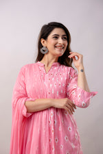 Women Chanderi Three Piece Suit Set-ETPS Baby Pink