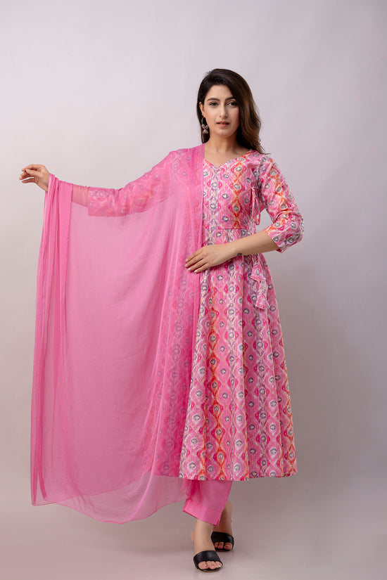 Women Chanderi Three Piece Suit Set-ETPS Pink