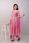 Women Chanderi Three Piece Suit Set-ETPS Pink