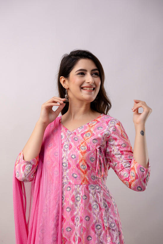 Women Chanderi Three Piece Suit Set-ETPS Pink