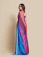 Avanshee Women's Latest Bollywood Striped Satin Saree With Unstiched Blouse-AVN-8082-BLUE