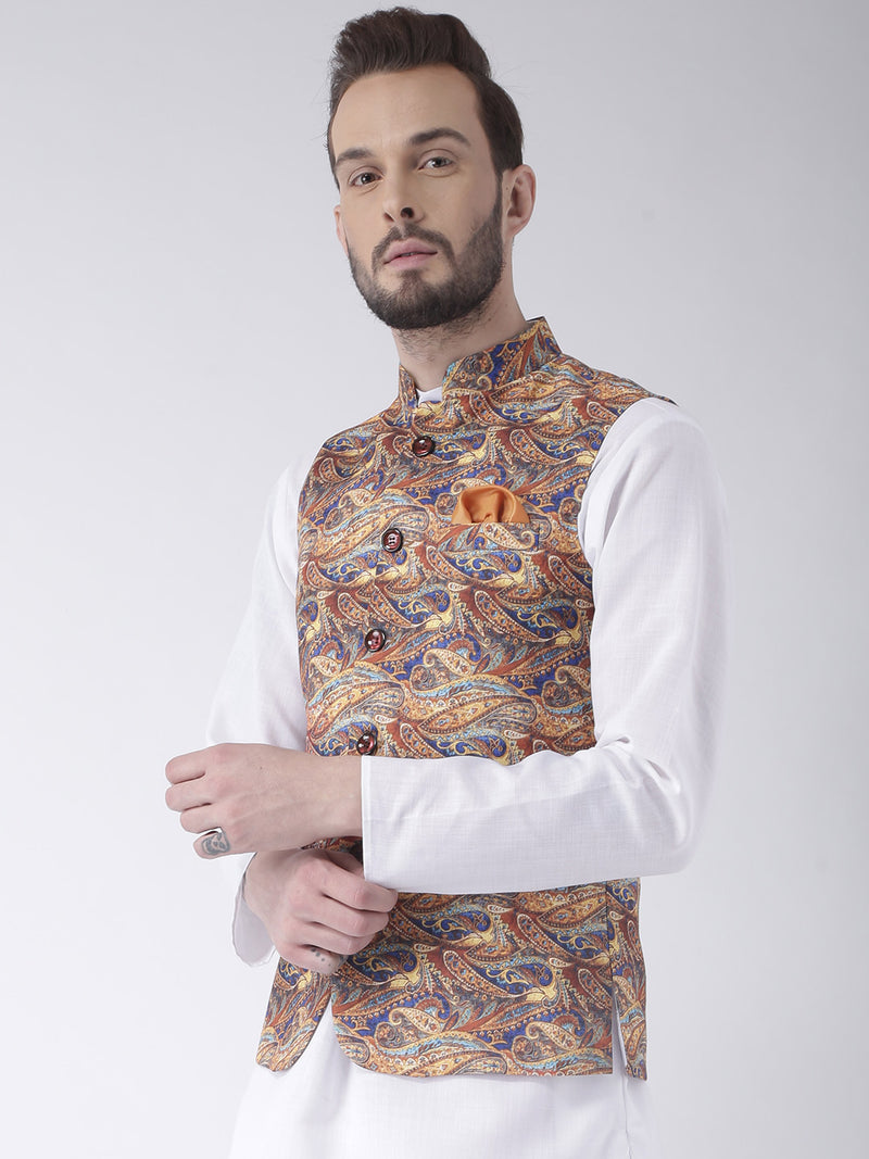 Hangup Men Standard Printed Men's Indian Wear-36APrintedNehru